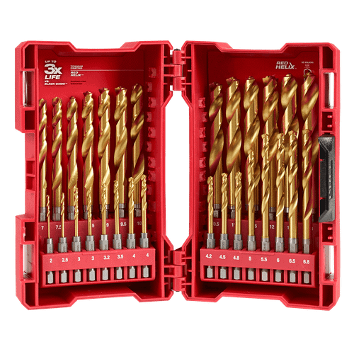 29PCE 2-13MM METRIC RED HEX TITANIUM DRILL SET