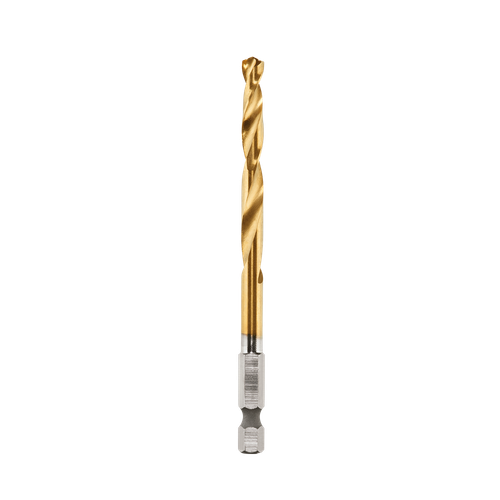 5MM 1/4\" HEX SHANK RED HELIX TITANIUM DRILL BITS