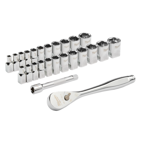 25PCE 1/4\" DRIVE SAE/METRIC SOCKET SET