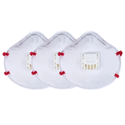 3PK N95 DISPOSABLE VALVED RESPIRATORS