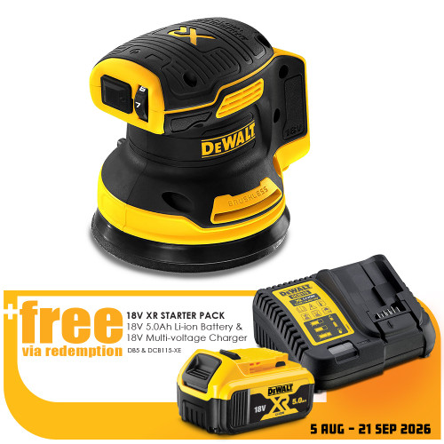 18V XR B/LESS 125MM RANDOM ORBIT SANDER - TOOL ONLY