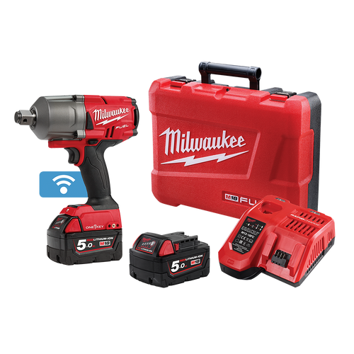 18V FUEL ONE-KEY 3/4\" HT IMP WRENCH W F-RING 2X5AH BATT,CHAR