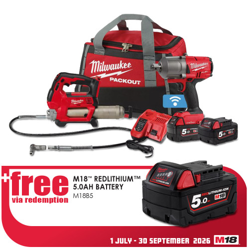 18V 2PCE FUEL POWER PACK 2X5AH BAT,CHRG,BAG