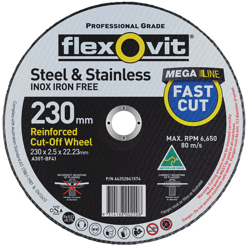 230X2.5X22.2MM (230MM) FH38 METAL CUT OFF WHEEL