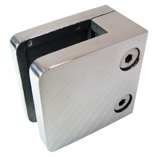 GLASS CLAMP FLAT 8/10/12MM MIRROR S/S 316