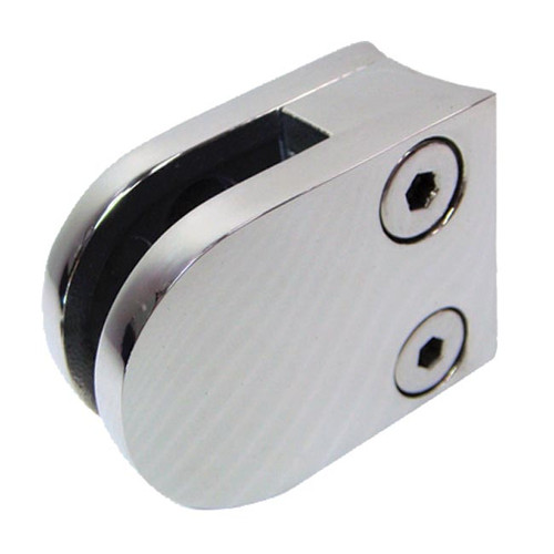 GLASS CLAMP 2\"R 8/10/12MM MIRROR S/S 316