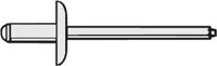 ASL6-8 ALUM / STEEL LARGE FLANGE RIVETS 200PK