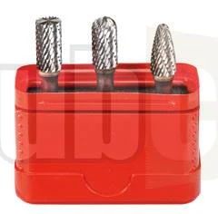 3PCE 1/4\" SHANK DOUBLE CUT CARBIDE BURR SET