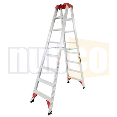 2.4M 150KG INDUSTRIAL ALUM DOUBLE SIDED STEP LADDER