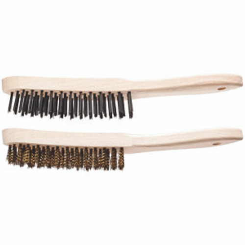3 ROW STEEL WIRE WOODEN HANDLE SCRATCH BRUSH - HBU30