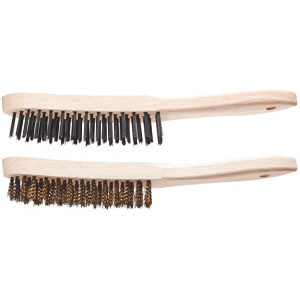 3 ROW STEEL WIRE WOODEN HANDLE SCRATCH BRUSH - HBU30