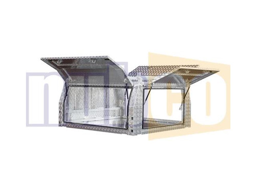 1800X1800X860MM 3 DOOR CHEQUER PLATE ALUM INDUSTRIAL CANOPY