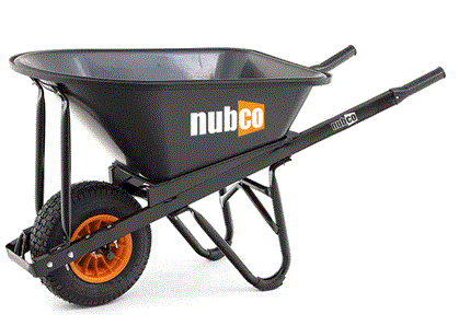100L ALL BLACK TRADE STEEL TRAY WHEELBARROW W/ POLY RIM