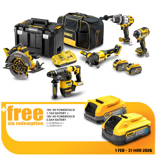 18V/54V XR 5PCE COMBO KIT - 2X 9.0AH BATT, CHAGR, BAG & CASE