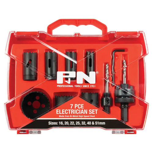 7PCE BI-METAL HIGH SPEED STEEL HOLESAW ELECTRICIAN SET