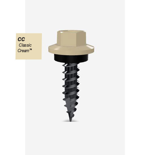 12GX25MM T17 SCREW HEX SEAL B8 (CAT 5) CLASSIC CREAM 500PK