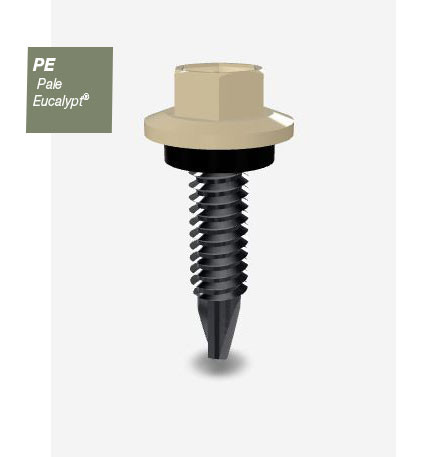 10GX25MM SDS SCREW HEX SEAL B8 (CAT5) PALE EUCALYPT 1000PK