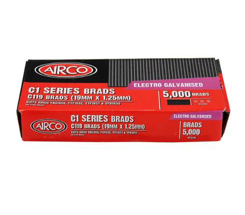 19MMX1.25MM C1 SERIES Z/P BRADS 5000PK