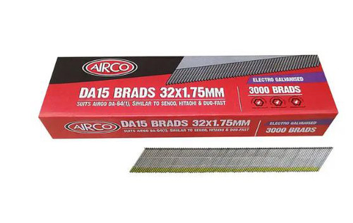 32X1.75MM DA SERIES GALV FINISH BRADS 3000PK