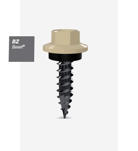 12GX25MM T17 SCREW HEX SEAL B8 (CAT 5) BASALT 500PK