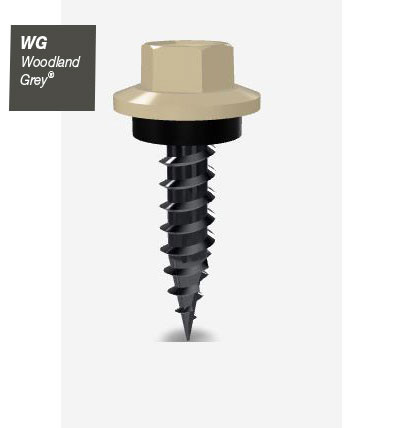 10GX25MM T17 SCREW HEX SEAL B8 (CAT5) WOODLAND GREY 1000PK