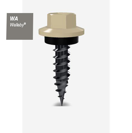 10GX25MM T17 SCREW HEX SEAL B8 (CAT5) WALLABY 1000PK