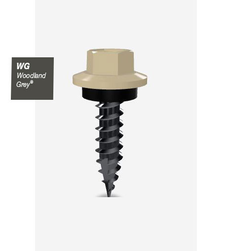 12GX25MM T17 SCREW HEX SEAL B8 (CAT 5) WOODLAND GREY 500PK