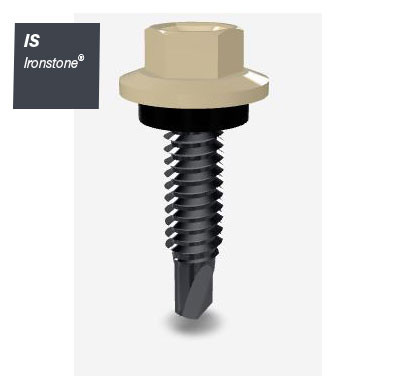 10GX25MM T17 SCREW HEX SEAL B8 (CAT5) IRONSTONE 1000PK