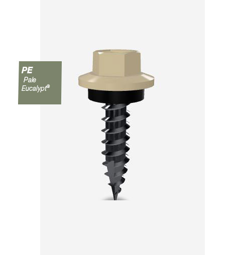 12GX25MM T17 SCREW HEX SEAL B8 (CAT 5) PALE EUCALYPT 500PK