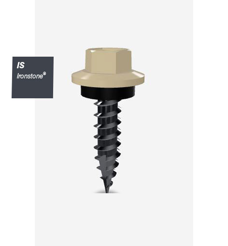 12GX25MM T17 SCREW HEX SEAL B8 (CAT 5) IRONSTONE 500PK