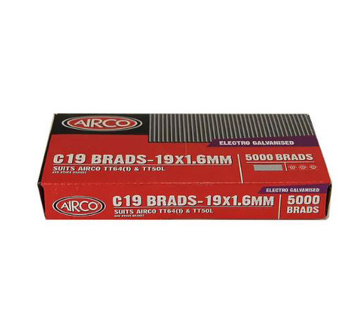 (O) 19MMX1.6MM C SERIES Z/P BRADS 5000PK
