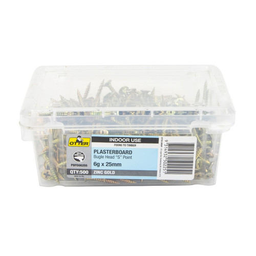 6GX25MM Z/P PLASTERBOARD SCREW - 500PK