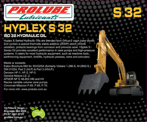 20L HYPLEX S SERIES ISO 32 HYDRAULIC OIL