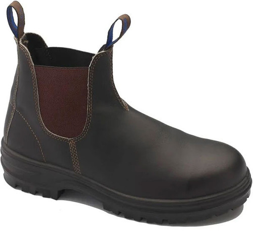 SIZE 10 STOUT BROWN #140 SLIP ON SAFETY BOOT