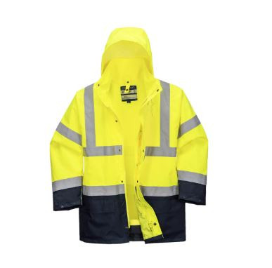 5 IN 1 HI-VIS RAIN JACKET TAPED Y/N XS