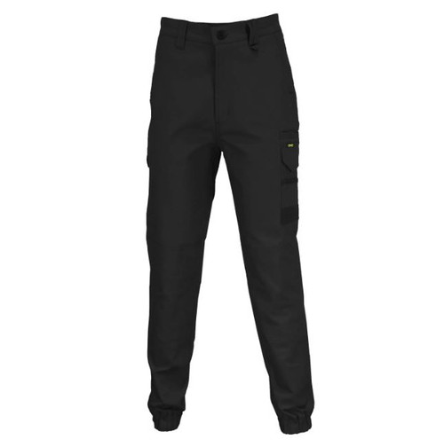 77R BLACK ELASTIC CUFFED SLIMFLEX CARGO PANT