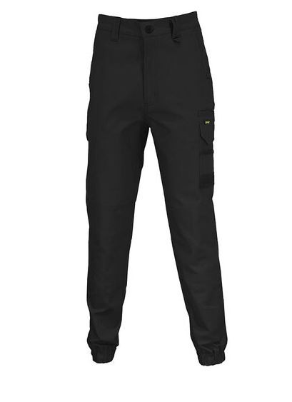 112R BLACK ELASTIC CUFFED SLIMFLEX CARGO PANT