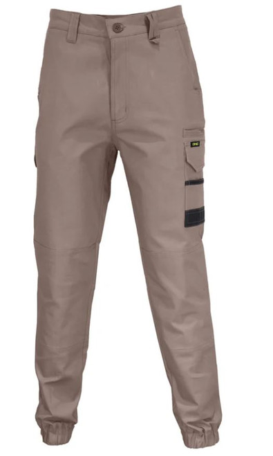 77R KHAKI ELASTIC CUFFED SLIMFLEX CARGO PANT