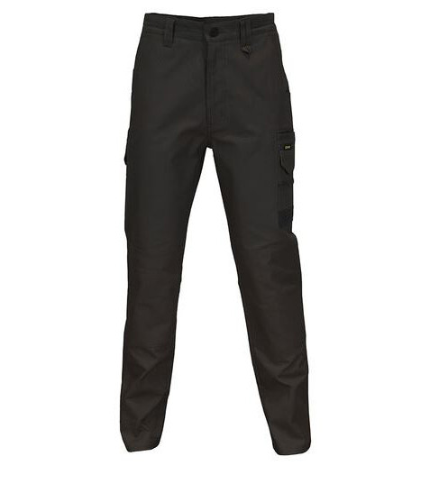 107R BLACK SLIMFLEX TRADIE CARGO PANTS