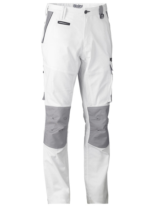 102R WHITE MENS PAINTERS CONTRAST CARGO PANTS