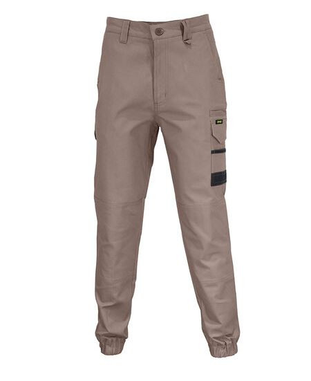 117S KHAKI ELASTIC CUFFED SLIMFLEX CARGO PANT