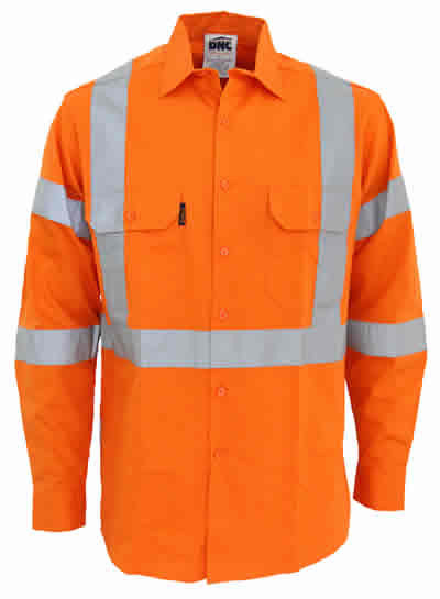 MED HI-VIS ORANGE 3 WAY VENTED X BACK BIOMOTION TAPED SHIRT