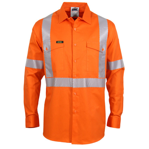 4XL ORANGE HIVIS SEGMENT TAPED COOLIGHT X BACK SHIRT