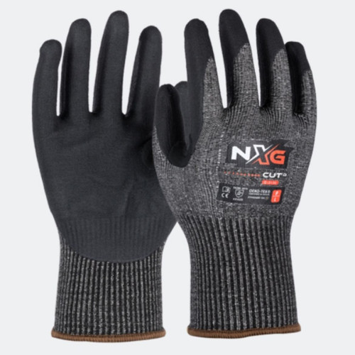 SIZE 9 CUT D HD BLACK NITRILE GLOVES