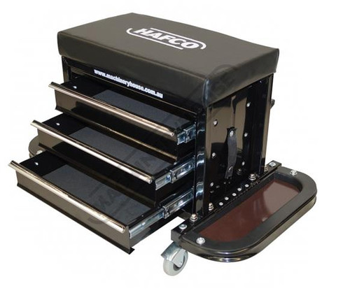 3 DRAWER MOBILE TOOL CABINET SEAT W/MAG SIDE TRAYS
