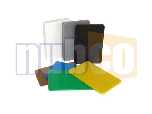 HALF PLASTIC SHIM - 75MMX100MMX20MM - WHITE (60PK)