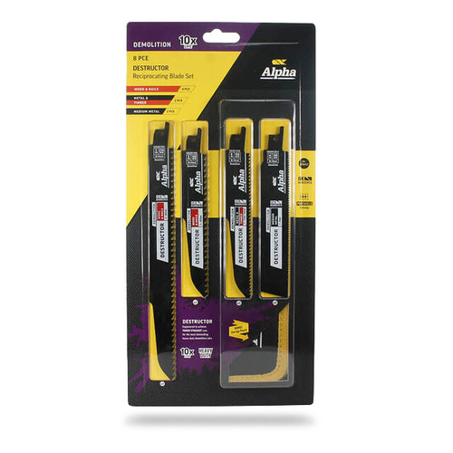 8PC DEMOLITION RECIP BLADE SET WITH POUCH
