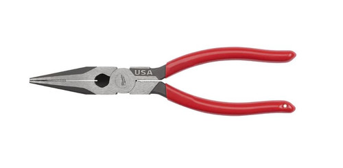 203MM 8\" USA MADE PLASTIC GRIP HANDLE LONG NOSE PLIERS
