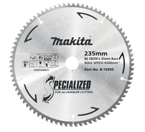 235MM 80TPI TCT ALUMINIUM CUTTING SAW BLADE - 25MM BORE