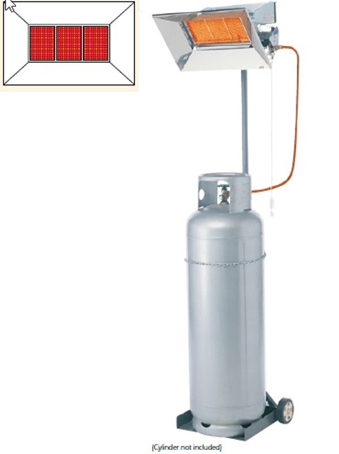 SUPER RAY INDUSTRIAL MOBILE HEATER WITH TROLLEY